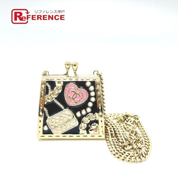 未使用 CHANEL シャネル B24 バッグ型 アイコン チェーン ピルケース ネックレス ゴール...