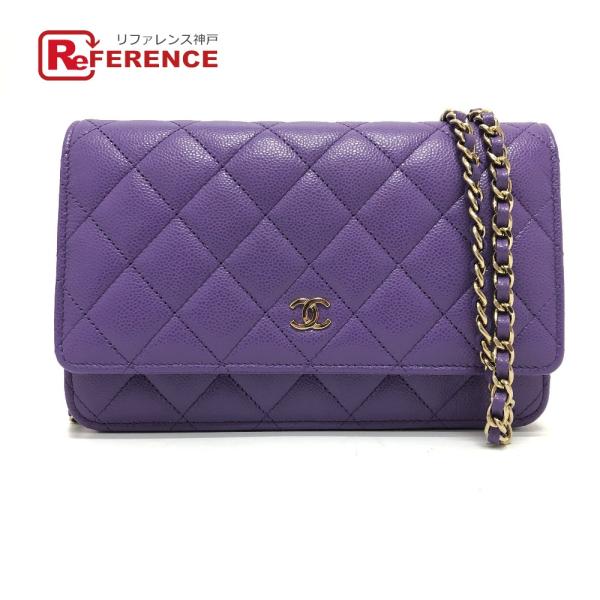 未使用 CHANEL シャネル A33814 CCココマーク マトラッセ チェーンウォレット 斜め掛...