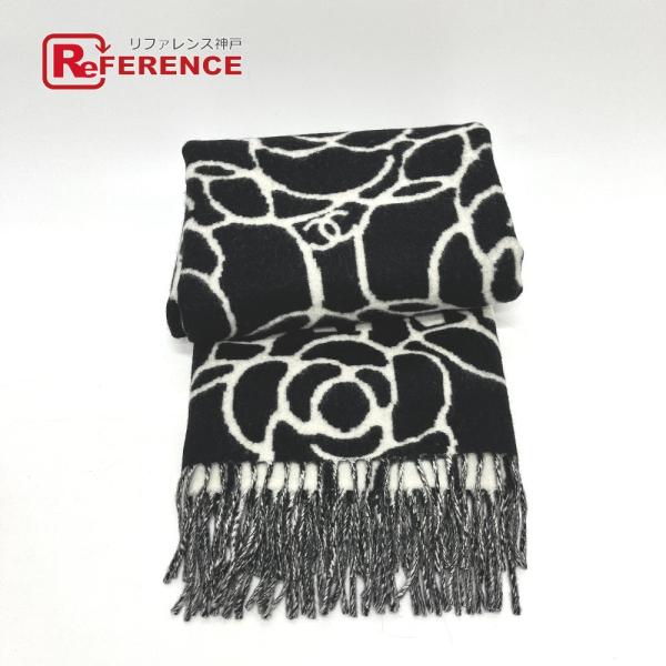 未使用 CHANEL シャネル カメリア ココマーク 大判 マフラー マフラー ブラック レディース...