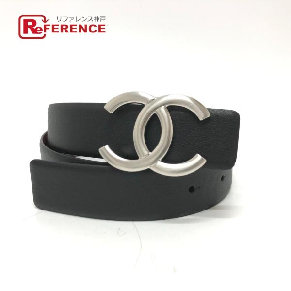 未使用 CHANEL シャネル ココマーク B24 ベルト ブラック レディース【中古】
