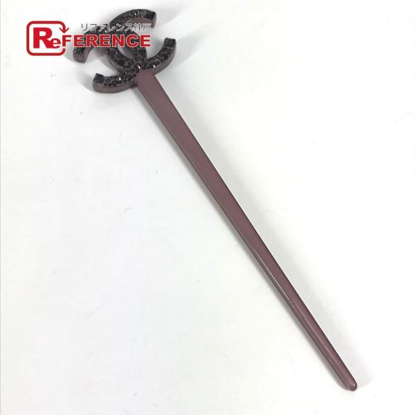 CHANEL シャネル CC ココマーク ストーン かんざし ヘアピック 簪 ヘアアクセサリー ヘア...