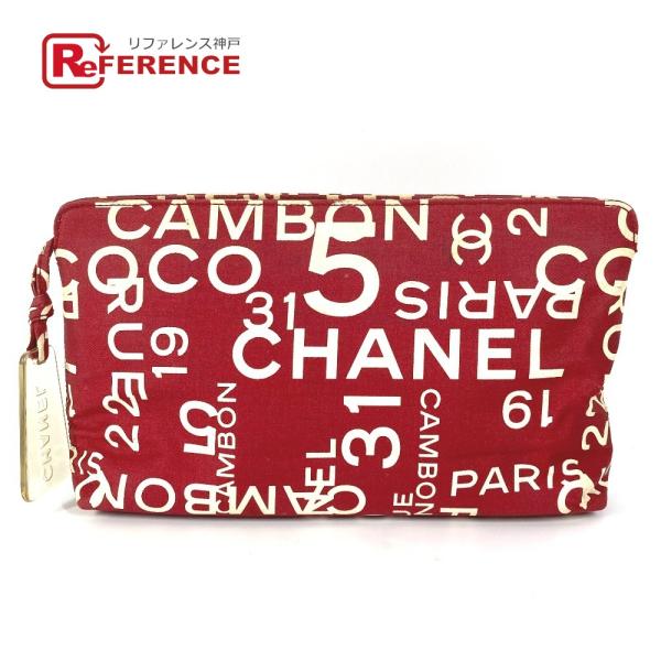 CHANEL シャネル ロゴ メイクポーチ 化粧ポーチ カバン クラッチバッグ バイシーライン ポー...