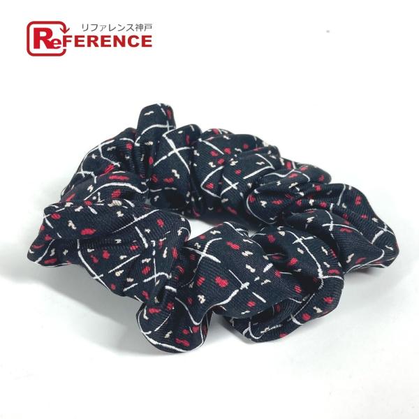 美品 CHANEL シャネル ロゴ ヘアアクセサリー ヘアゴム シュシュ ブラック レディース【中古...