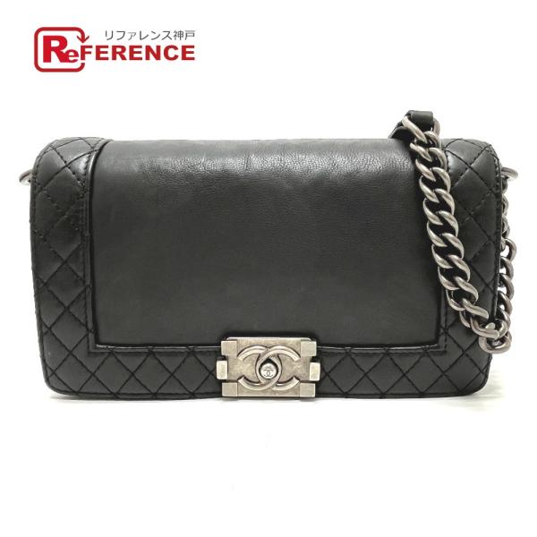 CHANEL シャネル A92193 ココマーク ボーイシャネル チェーン ショルダーバッグ ブラッ...