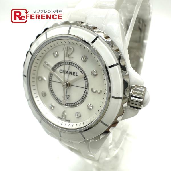 未使用 CHANEL シャネル H2570 J12 12PD ダイヤ クオーツ 腕時計 ホワイト レ...