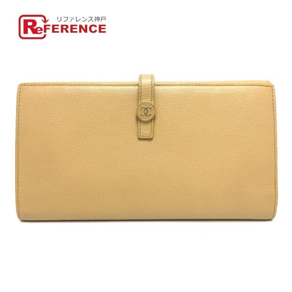 CHANEL シャネル ココボタン 財布 2つ折り財布 長財布 ウォレット  2つ折り財布 ベージュ...