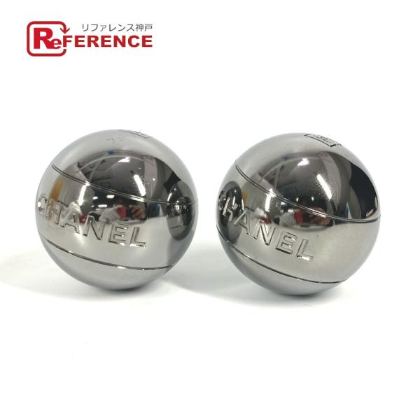 CHANEL シャネル CC ココマーク ペタングボール 2つセット インテリア ペア ボール シル...