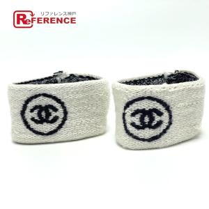 CHANEL シャネル ココマーク CC リストバンド アクセサリー リストバンドセット ブレスレット コットン ホワイト ユニセックス【中古】