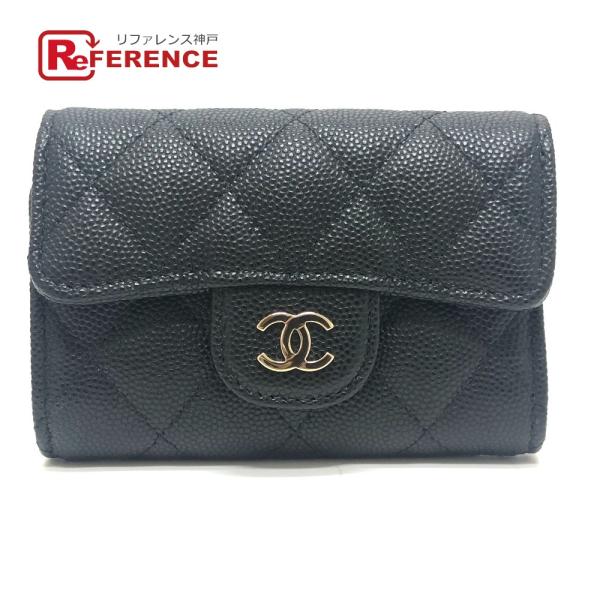 未使用 CHANEL シャネル AP0222 CCマーク マトラッセ キャビアスキン 4連 キーケー...