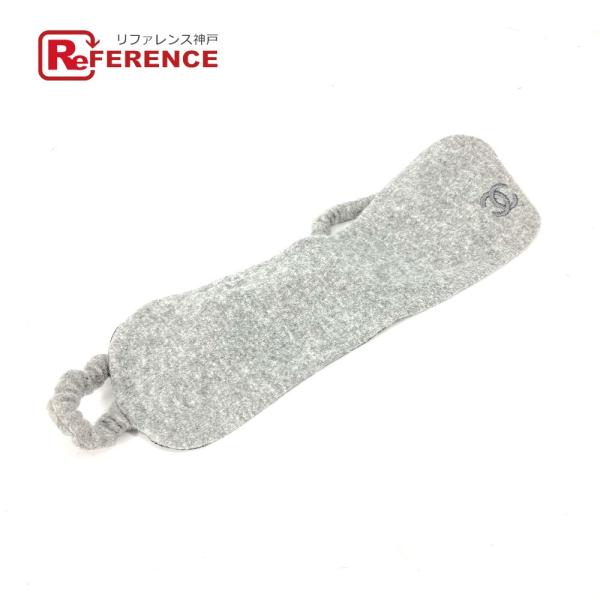 美品 CHANEL シャネル CC ココマーク アイマスク トラベルグッズ 睡眠グッズ 雑貨 グレー...