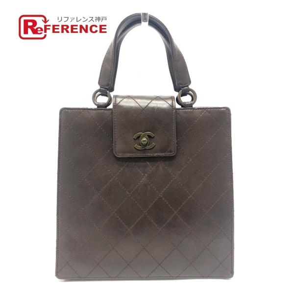 CHANEL シャネル ターンロック ハンドバック カバン バック マトラッセ ハンドバッグ ブラウ...