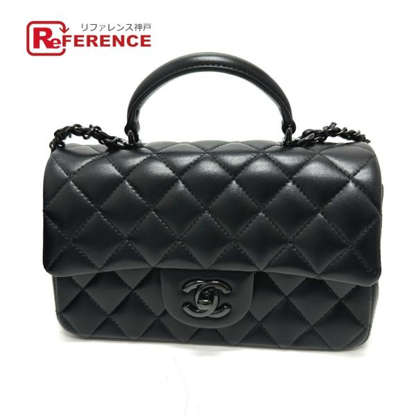 未使用 CHANEL シャネル トップハンドル  ソーブラック 2WAYバッグ ショルダーバッグ マ...