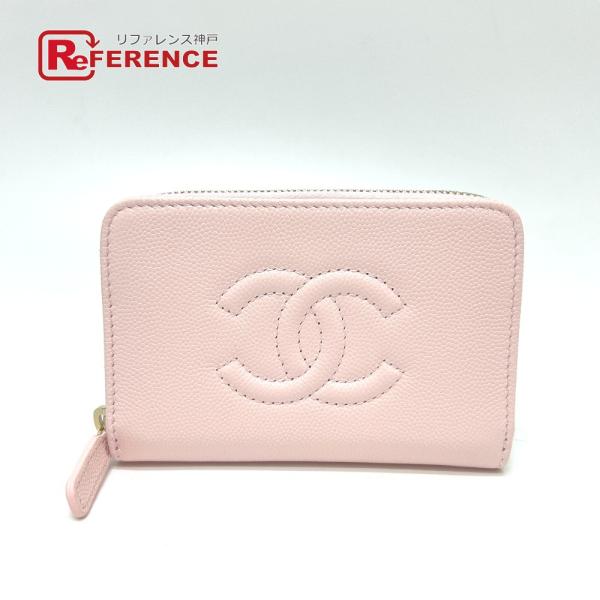 未使用 CHANEL シャネル AP4658 ココマーク ジップ コインパース 長財布 ピンク レデ...