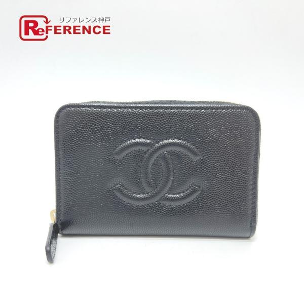 未使用 CHANEL シャネル AP4658 ココマーク ジップ コインパース 長財布 ブラック レ...