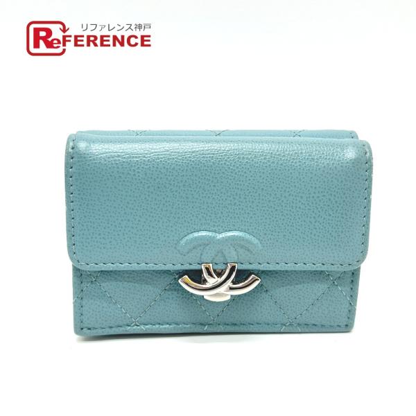 CHANEL シャネル ハーフココマーク コンパクトウォレット 財布 ウォレット プッシュロック 3...