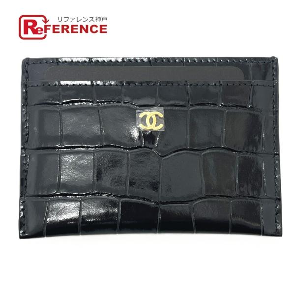 未使用 CHANEL シャネル AP5191 ココマーク クロコダイル エンボス カードホルダー20...