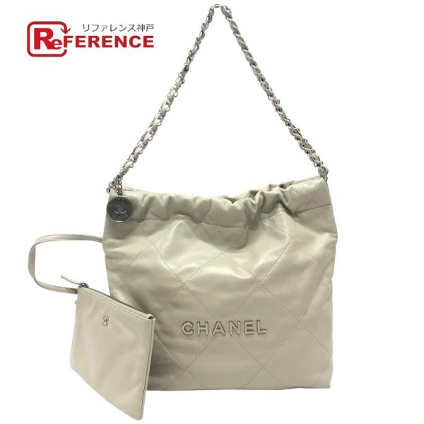 CHANEL シャネル AS3260 シャネル22 スモール ココマーク カバン 肩掛け シルバー金...
