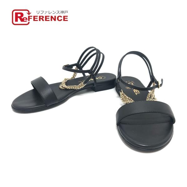 未使用 CHANEL シャネル G45169 3連チェーン ココマークチャーム サンダル 靴 アパレ...