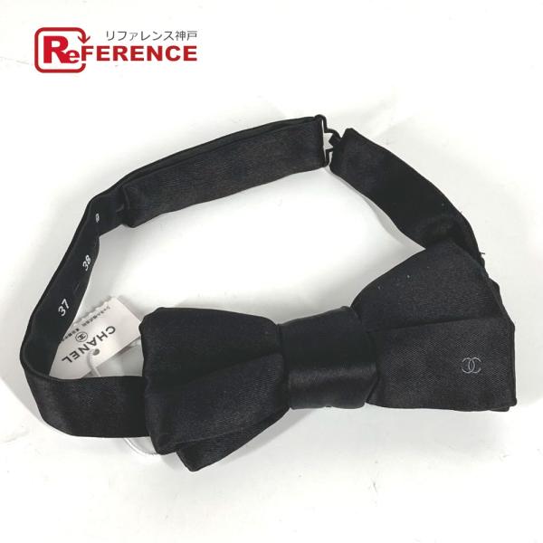 未使用 CHANEL シャネル CC ココマーク リボン りぼん 蝶ネクタイ ネクタイ ブラック メ...