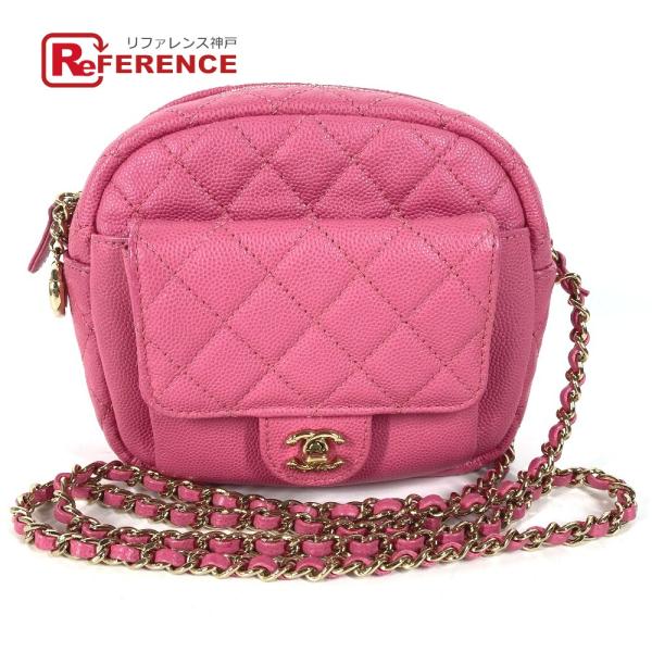 美品 CHANEL シャネル CC ココマーク 斜め掛け ポシェット マトラッセ キルティング チェ...