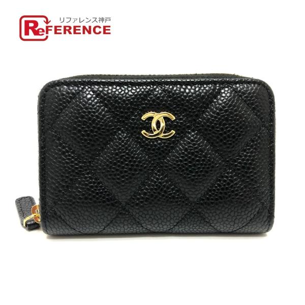 未使用 CHANEL シャネル AP0216 マトラッセ ラウンドファスナー ココマーク コインケー...
