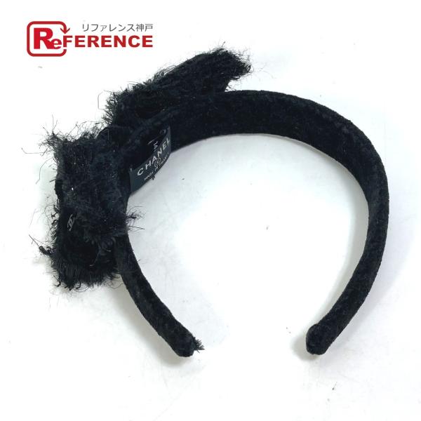 CHANEL シャネル 14K リボン CC ココマーク へアバンド ヘッドバンド カチューシャ ツ...