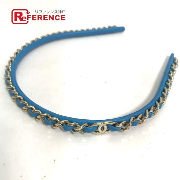 美品 CHANEL シャネル チェーン CC ココマーク ヘアバンド ヘッドバンド ヘアアクセサリー...