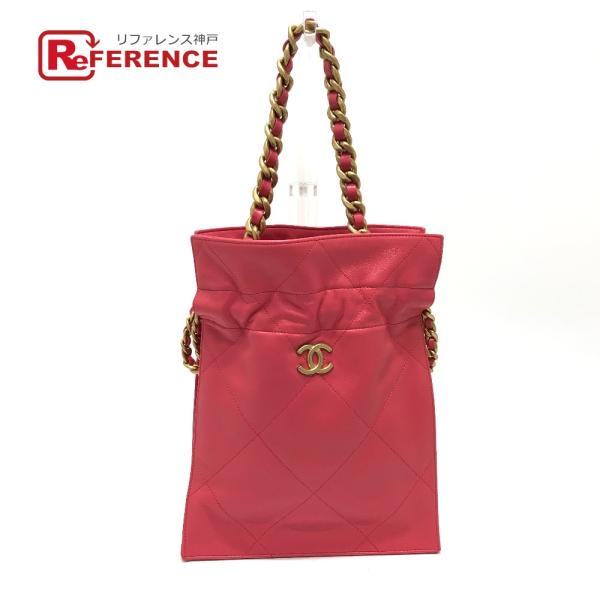未使用 CHANEL シャネル ココマーク マトラッセ チェーン ハンドバッグ ピンク レディース【...