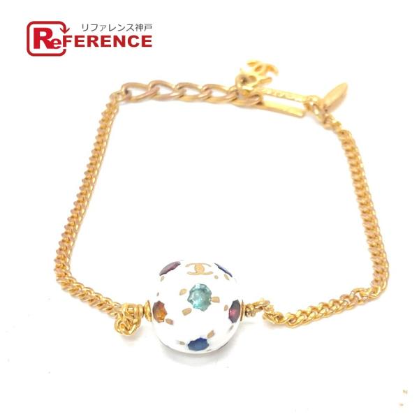 CHANEL シャネル 98P ココマーク サッカー アクセサリー ブレスレット ゴールド レディー...