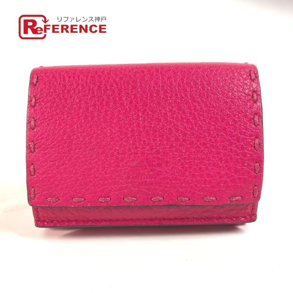 FENDI フェンディ 8M0395 セレリア コンパクトウォレット 3つ折り財布 ピンク レディー...