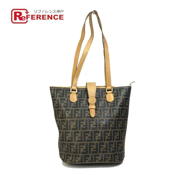 FENDI フェンディ ズッカ柄 カバン バケツ型 トートバッグ 肩掛け トートバッグ ブラウン レ...