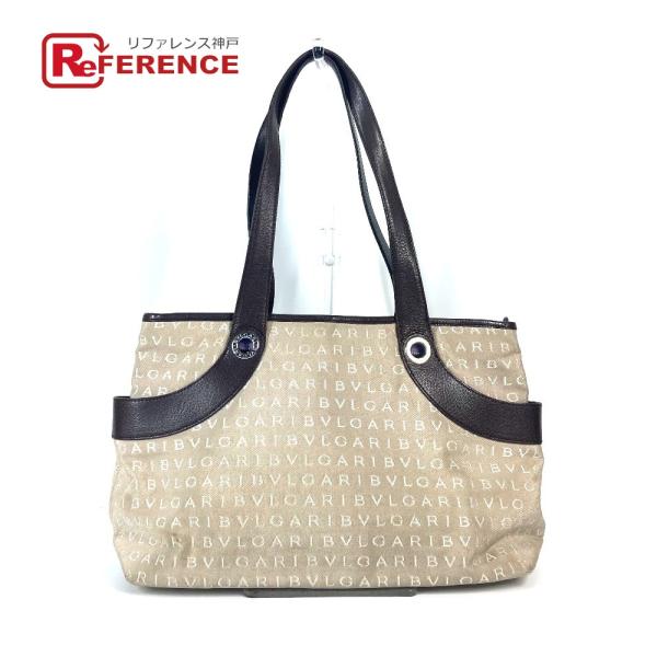BVLGARI ブルガリ ロゴマニア カバン ショルダーバッグ 肩掛け トートバッグ ベージュ レデ...