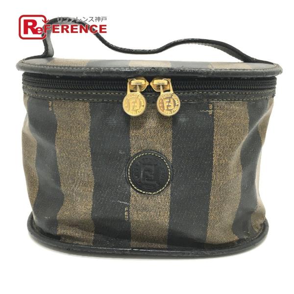 FENDI フェンディ FFロゴ ペカン オーバル型 バニティバッグ 入れ ハンドバッグ コスメバッ...