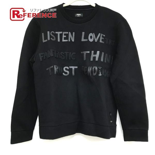 FENDI フェンディ FY0812 スウェット アパレル トップス ラバーロゴ トレーナー ブラッ...