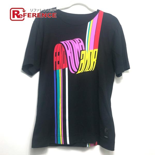 FENDI フェンディ FY0936 レインボー ロゴ トップス アパレル 半袖Ｔシャツ コットン ...