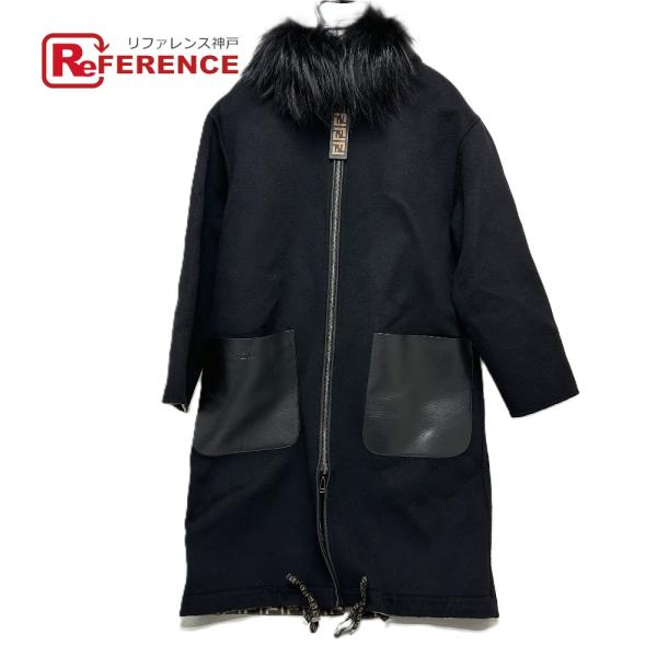 新品同様 FENDI フェンディ FF8581 ズッカ柄  リバーシブル アパレル シルク混 ロング...