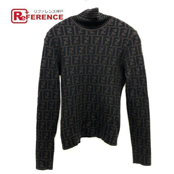 FENDI フェンディ ズッカ アパレル ハイネック タートルネック ニット トップス セーター ブ...