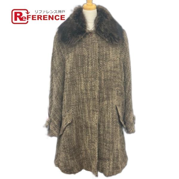 FENDI フェンディ ツイード アパレル アウター 襟元ファー ミドル丈コート FENDI 365...