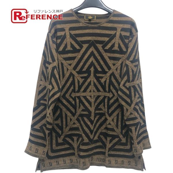 FENDI フェンディ ペカン柄 ヴィンテージ アパレル トップス ニット FFロゴ セーター ブラ...