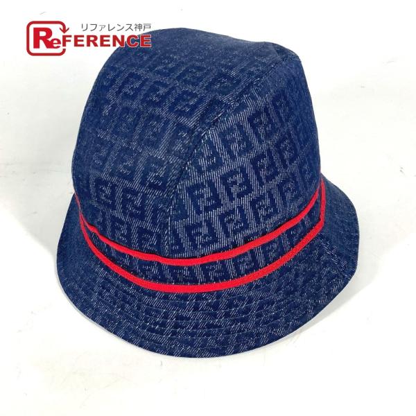 FENDI フェンディ ズッカ ハット帽 帽子 バケットハット ボブハット ハット ブルー レディー...