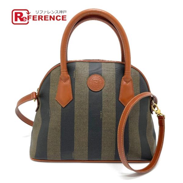 FENDI フェンディ ペカン 肩掛け 2WAY ショルダーバッグ ハンドバッグ PVC/レザー レ...