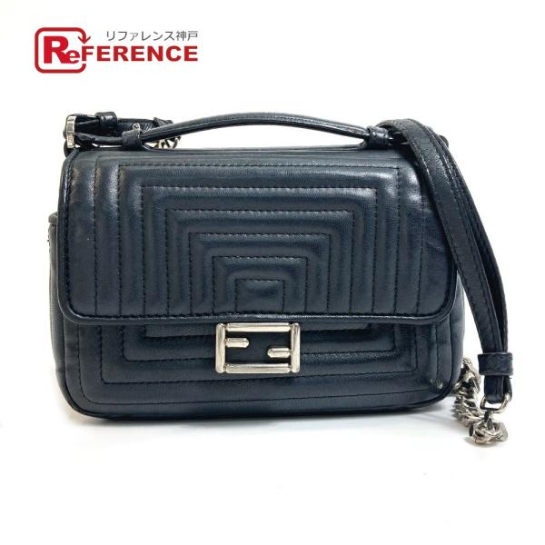 FENDI フェンディ 8M0371 2WAY ダブルマイクロバゲット ミニ ポシェット 斜め掛け ...