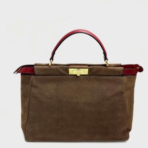 Fendi フェンディ ピーカブー ラージ ハンドバッグ メンズ レディース ファッション ハンドバッグ ブラウン ユニセックス ピーカブー 中古 29 リファレンス コレクション
