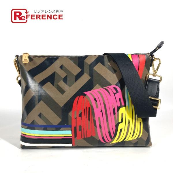 FENDI フェンディ 7VA470 マルチカラーロゴ レインボー 斜め掛け カバン ショルダーバッ...