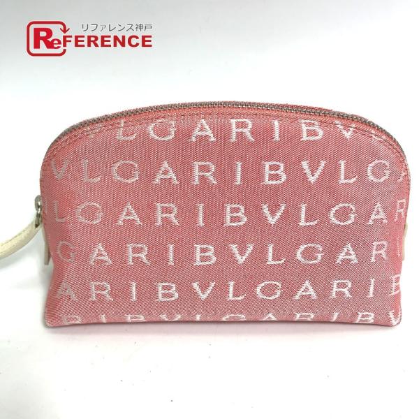 未使用 BVLGARI ブルガリ ロゴマニア メイクポーチ 化粧ポーチ ポーチ ピンク レディース【...