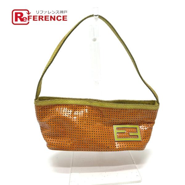 FENDI フェンディ パンチング ミニ カバン ショルダーバッグ オレンジ レディース【中古】
