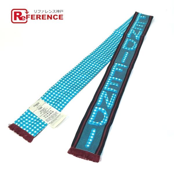 新品同様 FENDI フェンディ ラッピー ロゴ バンドー ヘアアクセサリー ファッション小物 スカ...