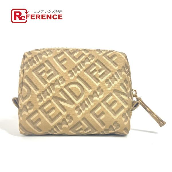 美品 FENDI フェンディ 8N0179 ロゴ マルチポーチ 化粧ポーチ SKIMS スキムズ コ...