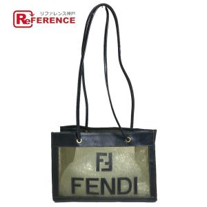 FENDI フェンディ ロゴ メッシュ 肩掛けショルダーバッグ トートバッグ