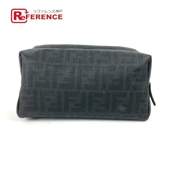 FENDI フェンディ ズッカ ロゴ カバン ポーチ セカンドバッグ ブラック メンズ【中古】